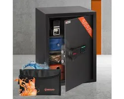 BRIHARD BUSINESS XL LCD E - Coffre-fort électronique - 1 pièce - Acier 2 mm - Écran LCD avec code utilisateur et clés mécaniques
