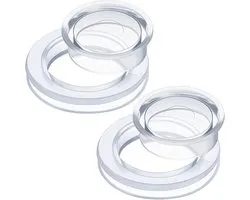 Set van 2 inch siliconen ring voor parasols met dop, transparante siliconen ring voor parasols, verdikte ring en afdekhoes voor buitenpatio, tuin, strandtafel, parasol (transparant, 2 set)