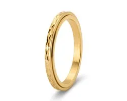 Anxiety Ring - (Flux) - Stress Ring - Fidget Ring - Anxiety Ring For Finger - Draaibare Ring Dames - Spinning Ring - Spinner Ring - Goudkleurig RVS - (20.50 mm / maat 64)