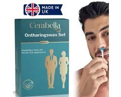 Cerabella® Set Cire à la cire pour le nez - Épilation du nez - Épilation à la cire pour le nez - Kit de Cire - Bandes de Cire pour le visage - 100 g de grains de Cire