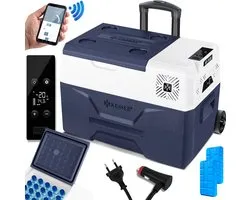 KESSER® Compressor Cool Box Congélateur électrique, avec contrôle APP Connexion USB 12/24 V 230V, +Roues télescopiques Collbox jusqu'à -20 °C pour voiture, camion, bateau, camping-car, camping