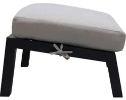 Voetenbank Bezano | Off White/Matt Black | Aluminium