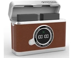 Duo Oplader USB-C voor Canon LP-E17 - Retro Design - Oplaadbox voor 2 Accu’s