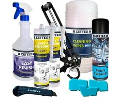 Zettex Mastic Silicone Facile S - Mastic Sanitaire pour Salle de Bain & Cuisine - Résistant aux Moisissures & Élastique - 2x310ml - Transparent - Pack de 2