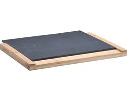 Bergner Masterpro Snijplank Van Leisteen - Met Bamboe Houder