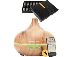 2BEHOME aromadiffuser set, 16 etherische oliën, licht hout
