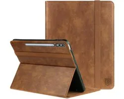 Rosso Element Hoes Geschikt voor Samsung Galaxy Tab S10 Plus | Book Case | Volledige bescherming | Elastische band | Sleep/Wake functie | Met Penhouder | Verstelbare standaard | Bruin