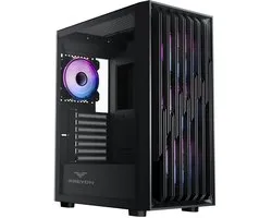 PREYON Nest Quarry ARGB - Gaming Behuizing Silent - USB-C - 4 PWM Fans - Gehard Glas - E-ATX Case - Zwart