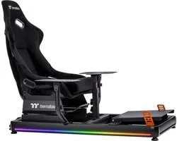 Thermaltake GF500 Cockpit de Simulateur de Vol Professionnel – Siège Entièrement Réglable – Aluminium & Acier – Compatible avec Thrustmaster / Logitech / Honeycomb – Zwart
