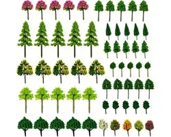 Cayway Model Trees, 60 Pcs Model Miniature Trees Mixed Train Tree Trees Scenarios Railway for DIY Scenery Scenery - ShopVlot