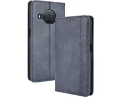 Coque Nokia X10 / X20 - Étui Vintage Book - Blauw