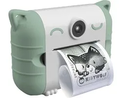 KIDYWOLF KIDYPRINT Groene Thermische Kindercamera – Instant Camera voor Kinderen met Direct Print - 5+
