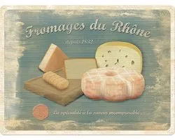Wandbord Eten Frans - Kaas Plankje Fromages Du Rhone Depuis 1832