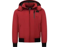 Veste d'hiver matelassée homme courte -7006 - Rouge