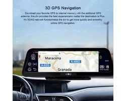 Dashcam voor Auto - 10" 4G Android 8.1 Dashcam - GPS Navigatie, Dual 1080P Camera - ADAS Rijhulp - Parkeermodus - Achteruitrijcamera - WiFi - Bluetooth - G-Sensor - Loop Recording - Zwart