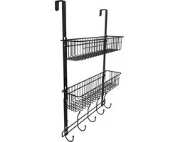 Support de douche suspendu - Support de salle de bain - Support de porte - Portemanteau de porte avec paniers - Accroche-porte - Support de douche suspendu sur mur de douche - Support de salle de bain suspendu - Support de douche sans perçage