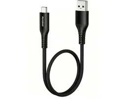 Câble USB C vers USB A Maxonar 60cm - Câble court USB 3.2 Gen 2 10 Gbit/s - Câble de charge rapide 3.1A QC 3.0 en nylon tressé pour Android Auto, Samsung Galaxy S24 S23, iPhone 16 Pro Max, Google Pixel, SSD portable, batterie externe - Noir