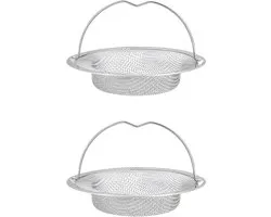 2 Pieces Kitchen Sink Filters,11 cm, Stainless Steel Drain Filter, Sink Strainer, Drain Strainer for Sink with Handle, Sink Filter for Bathtub, Kitchen