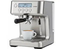 Machine à expresso Pro 20 bars - Machine à café à piston avec mousseur à lait en acier inoxydable - Baristina - Température d'extraction réglable - Machine à piston pour expresso, Cappuccino et latte - Réservoir d'eau de 2,2 litres - COOK-IT
