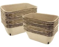 Natural Berry Pulp Dcartons - 50 Pack Small Fruit Veggie Packing Containers | Eco-vriendelijke ventilatieproducten kratten voor aardbeien Tomaten Grapes Grocery Market Booth Storage Farm Transport Sta