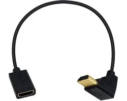HDMI-verlengkabel, 4K HDMI-kabel, extreem dunne, schuin geplaatste HDMI-kabel van mannelijk naar vrouwelijk, compatibel voor Nintendo Switch, PS5, PS4, Roku tv-stick, Blu Ray-speler, enz. 30 cm