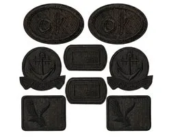 Patchs noirs applications tissu autocollants set 8 pièces formes diverses réparation vêtements patchs pour veste et accessoires
