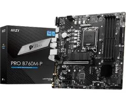 MSI PRO B760M-P, Intel, LGA 1700, Intel Celeron®, Intel Pentium® Gold, LGA 1700, DDR5-SDRAM, 192 GB