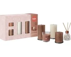 Bolsius - Rustieke Kaarsen Set - Geur Set - Giftset - Cozy Hideaway - Appel Kaneel