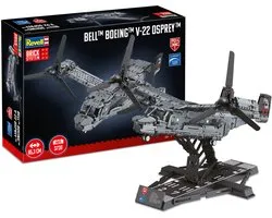 Revell Constructiespeelgoed - 00961 Brick System - Bell Boeing V-22 Osprey met Tilt-Rotor Details - Amerikaans Vliegtuig Bouwstenen set - 1:25