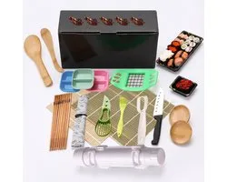 Fokelyi Sushi Maker Kit 27-delig - Sushi Set- Delig Complete Sushi Bazooka Kit-Inclusief Bamboematten- Eetstokjes & Vormen- Eiersnijder & Sausbakjes-Sushi Maakset voor Beginners Thuiskoks & Gezinnen