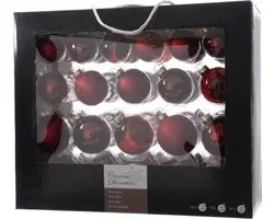Decoris kerstballenset ossenbloed glas
