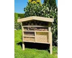 Insectenhotel XL - Bijenhotel Nestkast - Natuurlijk Leven - Handgemaakt 4 Verdiepingen - 76 x 56 x 18 cm