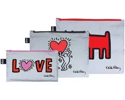 LOQI Zip Pockets - Dog, Heart, Love Reflective
