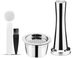 i Cafilas Hervulbare koffiecapsule van roestvrij staal, herbruikbare hervulbare capsule, koffiefilter voor Caffitaly Tchibo Cafissimo ALDI Expressi koffiecapsule (Capsule + Tamper)