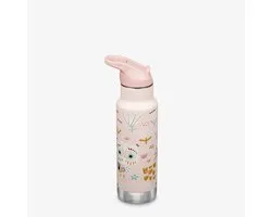 Klean Kanteen Kid Kanteen Classic Insulated 355ml - Flip Sport Cap Owlet- drinkfles kids - met RVS rietje