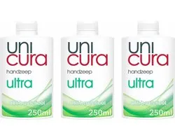 Unicura Ultra Handzeep Navulling - Anti Bacterieel 3 x 250 ml