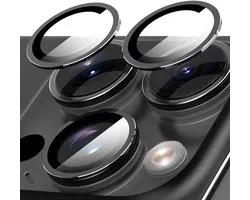 Dailygoods- Lensbeschermer Ultra Dun - Camera Protector iPhone 15 Pro/15 Pro Max - Gehard Glas - Aluminium Frame - 2-Stuks - HD Bescherming