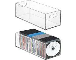 2-Pack Acrylaat DVD/CD Opbergdozen - Doorzichtige Houders voor DVD's, CD's, Videogames en Boeken
