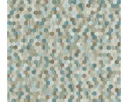 PAPIER PEINT HONEYCOMB - bleu vert marron - AS Creation Asian Fusion