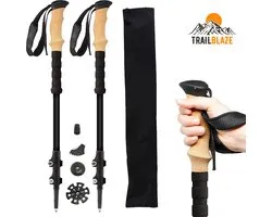 TrailBlaze - Basho Wayfarer - hoge kwaliteit trekkingstokken - telescopisch uitschuifbaar - met accessoires - zwart