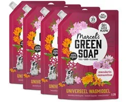 Marcel's Green Soap Wasmiddel Navulling Voordeelbox Mandarijn & Osmanthus 4 x 1000 ml