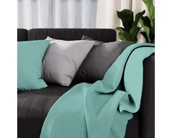 Elzusha - Soleil d'ocre Plaid 140 x 200 cm Adele Lagoon Blue - Effen Kleur