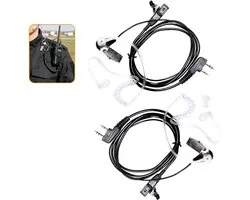 2 stuks draadloze headset, 2 pins, compatibel met Baofeng UV-5R Plus BF-88S BF-88E walkietalkie JUCJET RT24 RT668 RT27 RT24V RT617 RT86, hoofdtelefoon, radio, hoorslang, politie