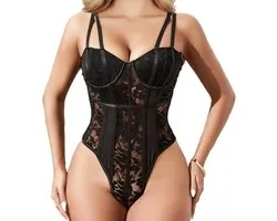 Body Shaper en Dentelle - Ruby - Correcteur - Taille L - Zwart - ShapeTape - Shaper Body - Body avec dentelle - Lingerie Sexy - Body Femme - Lingerie Correctrice