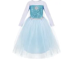 Princess Dream - Robe Elsa Reine des Neiges - 104 (2/3 ans) - Robe de princesse - Déguisement - Robe de soirée