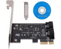 PCI-E uitbreidingskaart 2-poorts SATA III - 6Gbps overdracht - Plug and Play - Ideaal voor extra opslag - ShopVlot