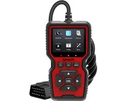 Igoods OBD2 Scanner - OBD2 Scanner voor Auto - Storing Zoeken - Auto Uitlezen - Diagnosecomputer - Uitleesapparatuur - Plug & Play - Zwart/Rood