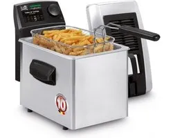 FRITEL Frituurpan - Frytastic® 5371 - Friteuse met Antistofdeksel - Olie + Vast Vet - Digitaal Scherm - 3-5 personen - 3200W - 4 liter - Incl. Filter + Kijkvenster