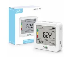 Claire Airbox Pro CO2 Meter – Luchtkwaliteitsmeter - 17 Dagen Accuduur – Sensirion NDIR Sensor – Hygrometer & Thermometer