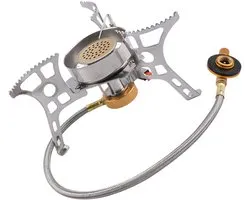 Outdoor Camping Brander - Mini Stove Lichtgewicht - Wandelen Reizen - Windbestendig Ontsteking - 15.5 x 8.3 cm - Zilver